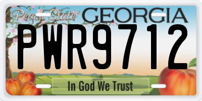 GA license plate PWR9712