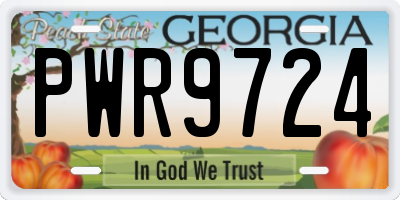 GA license plate PWR9724