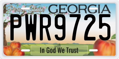 GA license plate PWR9725