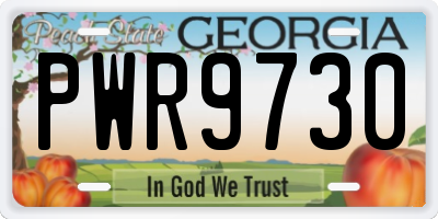 GA license plate PWR9730