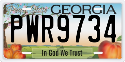 GA license plate PWR9734