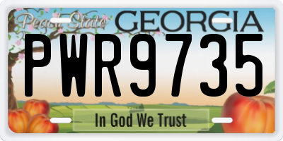 GA license plate PWR9735