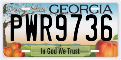 GA license plate PWR9736