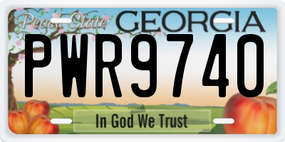 GA license plate PWR9740