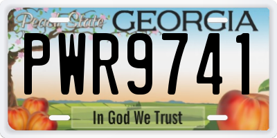 GA license plate PWR9741