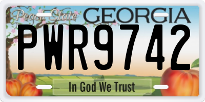 GA license plate PWR9742