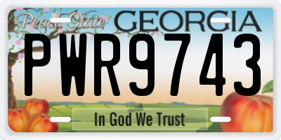GA license plate PWR9743