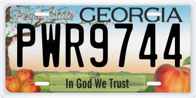 GA license plate PWR9744