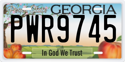 GA license plate PWR9745