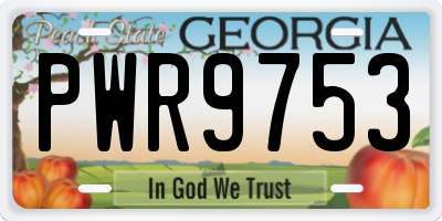 GA license plate PWR9753