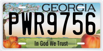GA license plate PWR9756