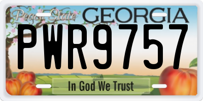 GA license plate PWR9757