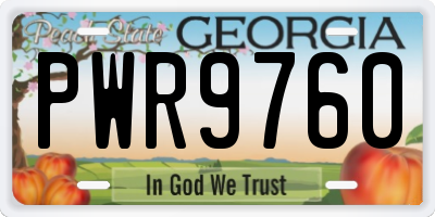 GA license plate PWR9760