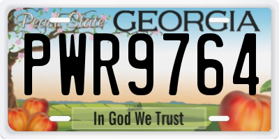 GA license plate PWR9764