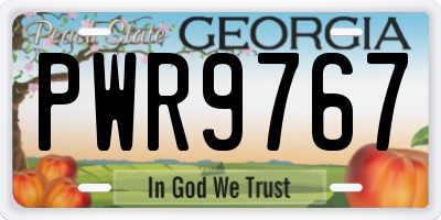 GA license plate PWR9767