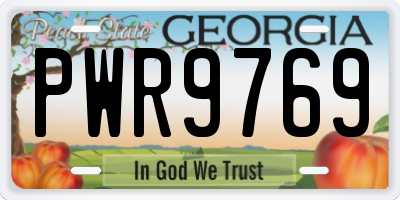 GA license plate PWR9769