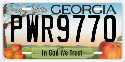 GA license plate PWR9770