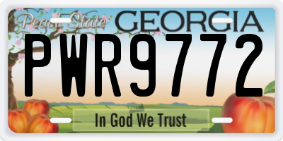 GA license plate PWR9772