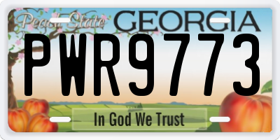 GA license plate PWR9773