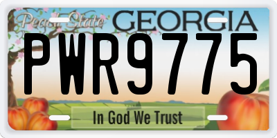GA license plate PWR9775