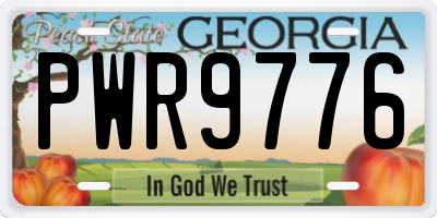 GA license plate PWR9776
