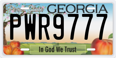 GA license plate PWR9777