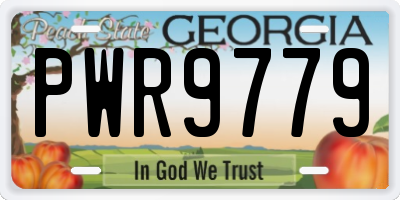 GA license plate PWR9779