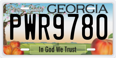 GA license plate PWR9780