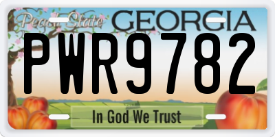 GA license plate PWR9782