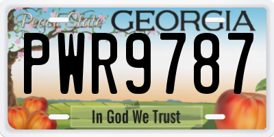 GA license plate PWR9787