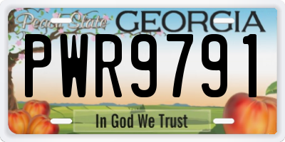 GA license plate PWR9791