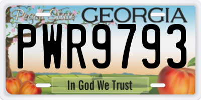 GA license plate PWR9793
