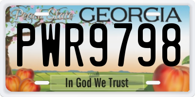 GA license plate PWR9798