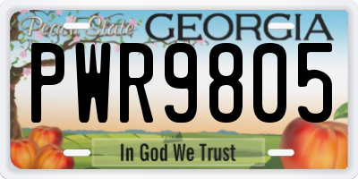 GA license plate PWR9805