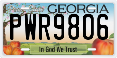 GA license plate PWR9806