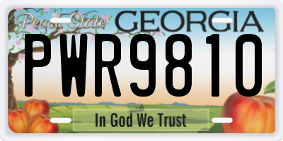 GA license plate PWR9810