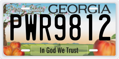 GA license plate PWR9812