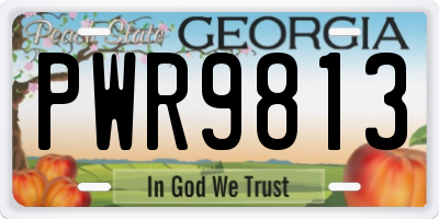 GA license plate PWR9813