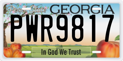 GA license plate PWR9817
