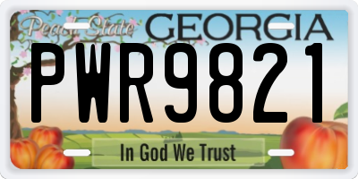 GA license plate PWR9821