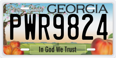 GA license plate PWR9824