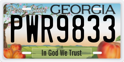 GA license plate PWR9833