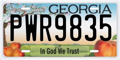 GA license plate PWR9835