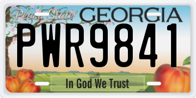 GA license plate PWR9841