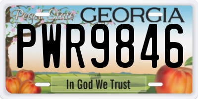 GA license plate PWR9846