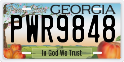 GA license plate PWR9848