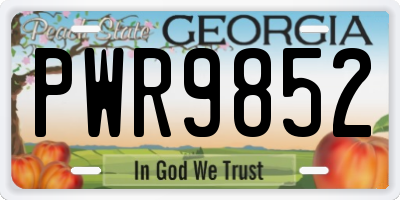 GA license plate PWR9852