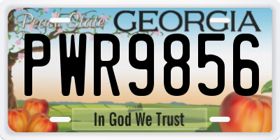 GA license plate PWR9856