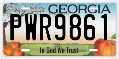 GA license plate PWR9861