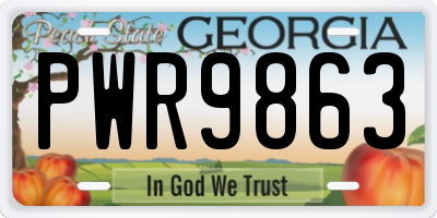 GA license plate PWR9863
